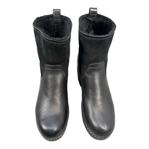 RAG AND BONE Boots Nelson Clog Black Leather Shearling 7.5 - Picture 2 of 10